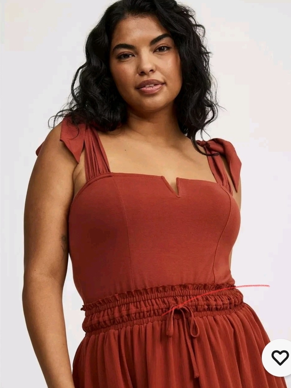 Torrid Plus Size 3X Foxy Tie Strap Corset Tank Sleeveless Deep Rust Sexy Top NWT